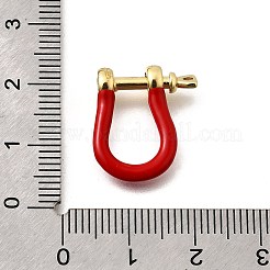 Brass Enamel D-Ring Anchor Shackle Clasps&nbsp;KK-P201-01G-J