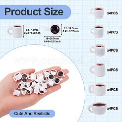24個 6スタイル 樹脂ドールハウス ミニチュア コーヒー  人形キッチンプレイアクセサリー用  コーヒー  8.5~14x15~18x9~14.5mm  4個/スタイル&nbsp;DIY-TA0012-81