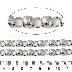 Non-Tarnish 304 Stainless Steel Texture Flat Round Link Chains&nbsp;CHS-E032-01P