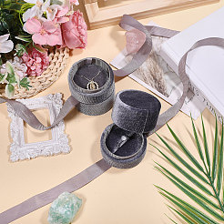2Pcs Round Velvet Ring Boxes & Pendant Boxes Sets&nbsp;VBOX-CA0001-04A
