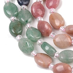 Cherry Quartz Glass & Natural  Rhodonite & Sodalite & Green Aventurin & Crazy Agate Beads Strands&nbsp;G-Z135-A12