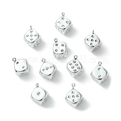 メッキアクリルパーツ  サイコロチャーム  銀  22x18.5x14mm  穴：1.8mm&nbsp;OACR-CJC0005-05