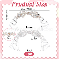 1Pc Glass & Alloy & Polyester Appliques&nbsp;DIY-FG0010-46