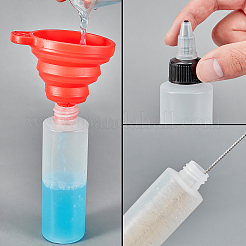 プラスチック接着剤ボトル  ポータブル折りたたみ式シリコンファンネルホッパー  長さ化学試験チューブボトル洗浄洗浄ブラシ  黒板のステッカーラベル  マーカー  ミックスカラー  11.4x3.5cm  容量75ml&nbsp;DIY-BC0011-12A