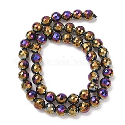 Electroplated Natural Agate Beads Strands&nbsp;G-B191-A07-8mm-04