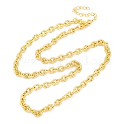 Brass Textured Cable Chain Necklaces for Women&nbsp;NJEW-K282-05G
