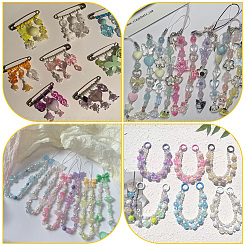 アクリル＆プラスチックビーズキット  混合図形  きいろ  6~20x6~29x3~12mm  穴：1~3.3mm  448個/セット&nbsp;MACR-SP0001-49B