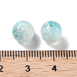 手作りの透明ランプワークビーズ  ラウンド  シアン  8.5mm  穴：1mm  10個/セット&nbsp;LAMP-K040-02B