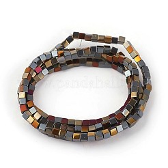 Electroplated Non-magnetic Synthetic Hematite Beads Strands&nbsp;G-P408-N-4x4