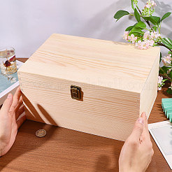 Pine Wood Flip Top Storage Boxes&nbsp;CON-WH0095-231