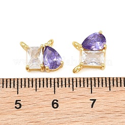 Brass Pave Cubic Zirconia Charms&nbsp;CU-CBA6A75-03G