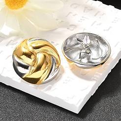 304ステンレススチールツートンスタッドピアス  ゴールデン·ステンレス鋼色  フラットラウンド  30mm&nbsp;EJEW-F355-04GP-01