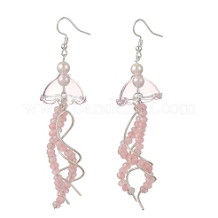 Dyed Natural Malaysia Jade Jellyfish Dangle Earrings for Women&nbsp;EJEW-JE07484-01