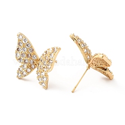 Clear Cubic Zirconia Butterfly Stud Earrings&nbsp;EJEW-F281-07G