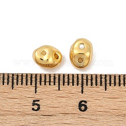 真鍮製スペーサービーズ  オーバル  18KGP本金メッキ  5x6.5x4mm  穴：0.9~1mm&nbsp;KK-D375-26G-01