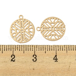 Brass Etched Metal Embellishments Charms&nbsp;KKC-D001-13KCG