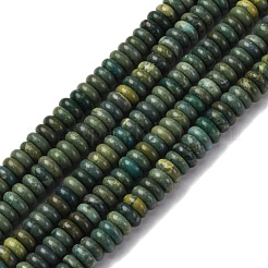 天然寿山翡翠ビーズ連売り  ロンデル  6x2mm  穴：0.8mm  約140~150個/連  15.16~15.35インチ（38.5~39cm）&nbsp;G-L624-H01-6x2mm