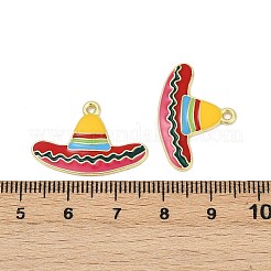 シンコ・デ・マヨテーマ合金エナメルペンダント  ゴールドカラー  ソンブレロ帽子  17x25x2mm  穴：1.4mm&nbsp;ENAM-V001-05K-G