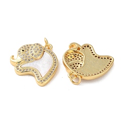 Brass Micro Pave Cubic Zirconia Pendants&nbsp;KK-B083-39B-G