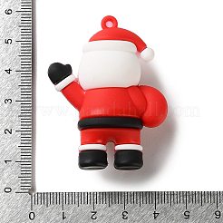 クリスマステーマのPVCペンダント  サンタクロース  49x38x20mm  穴：2.5mm&nbsp;FIND-A056-01C