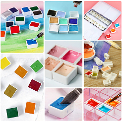 200Pcs 2 Styles Plastic Empty Watercolor Paint Pans&nbsp;AJEW-BC0004-16A