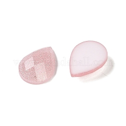エポキシ樹脂グリッターパウダーデコデンカボション  多面カットティアドロップ  ピンク  13x9.5x3.5mm&nbsp;CRES-S367-07