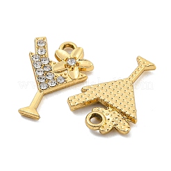 UV Plating Alloy Rhinestone Pendants&nbsp;ALRI-C009-01G