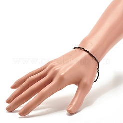 女性用ナチュラルブラックスピネルビーズストレッチブレスレット  ビーズ：2mm  内径：2-1/8インチ（5.5cm）&nbsp;BJEW-JB07420-01