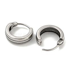 316サージカルステンレスフープピアス  リング  アンティークシルバー  14.5x4.5mm&nbsp;EJEW-D096-23J-AS