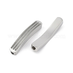 304ステンレススチールコネクタチャーム  湾曲バー  変色しない  ステンレス鋼色  41x7x5mm  穴：2.8mm&nbsp;STAS-M090-08P