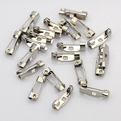 変色防止 304 ステンレススチール ピンブローチ バックバー金具  ステンレス鋼色  14x5x4mm  穴：2mm  ピン：0.6mm&nbsp;STAS-N022-01