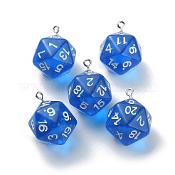 Transparent Resin Polyhedral Dice Pendants&nbsp;FIND-TAC0005-21H