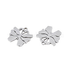 変色しない201ステンレススチールペンダント  レーザー切断  蝶  ステンレス鋼色  15x15x1mm  穴：1.4mm&nbsp;STAS-T044-284P