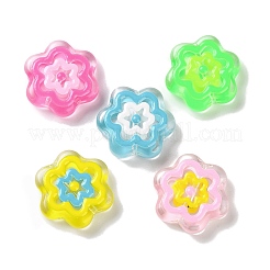 ガラスビーズ連売り  手描きのビーズ  エナメル  花  カラフル  18x19.5x5mm  穴：1.1mm  約20個/連  14.17インチ（36cm）&nbsp;GLAA-L047-04F