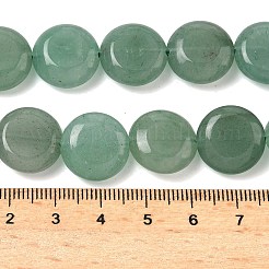 天然石グリーンアベンチュリンビーズ連売り  フラットラウンド  15~15.5x6mm  穴：0.8~1mm  約26個/連  15.55~15.71インチ（39.5~39.9cm）&nbsp;G-L648-B24-15mm-01