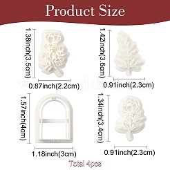 4Pcs 4 Styles Mother's Day Plastic Clay Pressed Molds Set&nbsp;CELT-YW0001-01