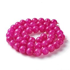 Natural White Jade Imitation Pink Sugilite Beads Strands&nbsp;G-I299-F11-8mm