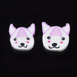手作りのポリマー粘土の子犬のカボション  チワワ犬  カラフル  9~10x9~10x1.5~2mm  約3200~4000個/800g&nbsp;CLAY-S091-021