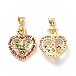 Brass Cubic Zirconia Pendants&nbsp;ZIRC-I062-20G