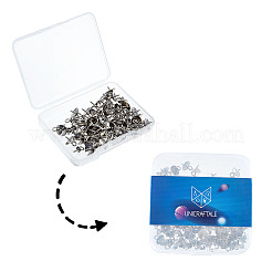 304ステンレススチールスクリューアイピンペグベイル  片穴パーツ用  ステンレス鋼色  68x52x11mm  80個/箱&nbsp;STAS-UN0002-14P