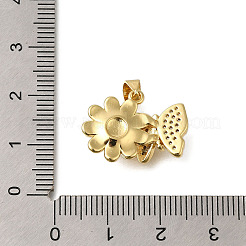 Rack Plating Brass Micro Pave Cubic Zirconia Pendants&nbsp;ZIRC-F142-26G