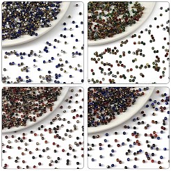 10.5g3色ベーキングペイントガラスシードビーズ  シリンダー  ミックスカラー  2.5x1.8mm  穴：1.6mm  3.5 G /カラー&nbsp;FIND-YW0007-89A