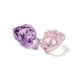 UVメッキ透明アクリルビーズ  虹色の  花  ミックスカラー  15.5x16x12mm  穴：2.5mm&nbsp;OACR-D316-14
