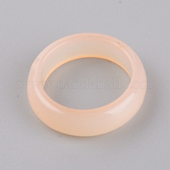 樹脂フィンガー指輪  プレーンバンドリング  模造ゼリー  桃パフ  usサイズ7 1/4(17.5mm)&nbsp;RESI-WH0024-76J