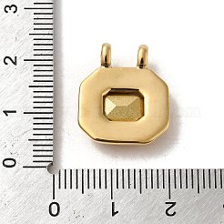 ガラスチャーム  304ステンレススチール製金具付き  八角チャーム  14KGP本金メッキ  19x16x4.5mm  穴：2.8mm&nbsp;STAS-L022-299G