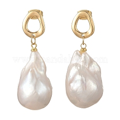 Natural Baroque Pearl Keshi Pearl Dangle Earrings&nbsp;EJEW-JE07499