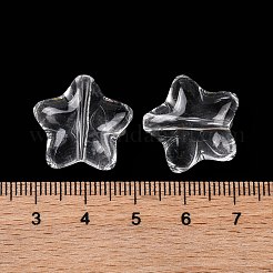 透明なアクリルビーズ  スター  透明  20x20x8mm  穴：2mm&nbsp;X-OACR-M011-03