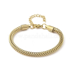 女性用304ステンレススチールロープチェーンブレスレット  イオンプレーティング（ip）  ゴールドカラー  7-1/4インチ（18.3cm）&nbsp;BJEW-F488-08G