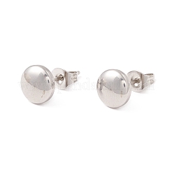 6 Pairs 304 Stainless Steel Flat Round Stud Earrings for Women&nbsp;EJEW-A067-20