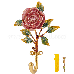 合金エナメルフックハンガー  壁掛けフック  ネジ付き  花  150x100x41mm&nbsp;DIY-WH20007-684G-02